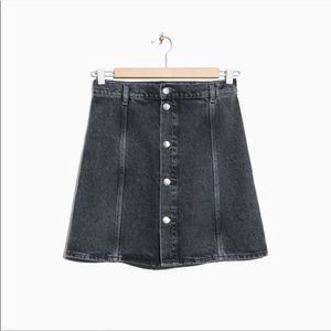 & Other Stories Denim Jean Skirt Snap Front Button
Down Size 2